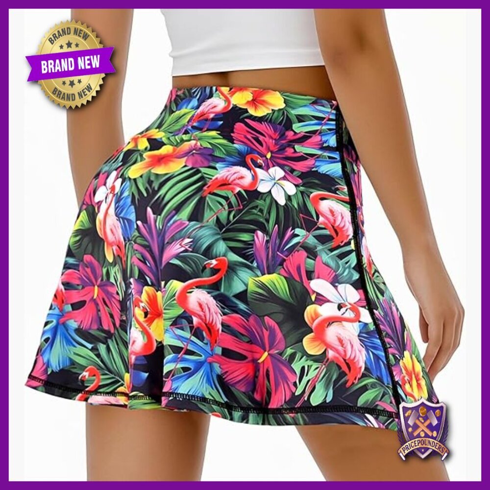 High Waisted Athletic Skort with Pockets & Inner Shorts for Tennis Golf Running